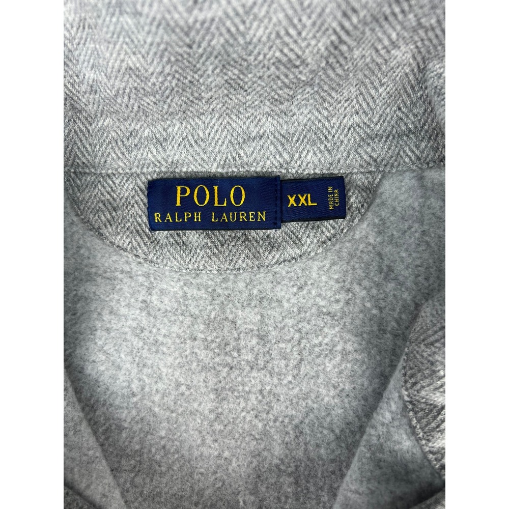 Polo Ralph Lauren Mens Grey Herringbone Quarter Zip Pullover Sweater XL - Picture 5 of 7
